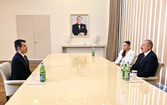 İlham Əliyev və Mehriban Əliyeva ICESCO-nun Baş direktoru ilə görüşüblər - FOTO - YENİLƏNİB