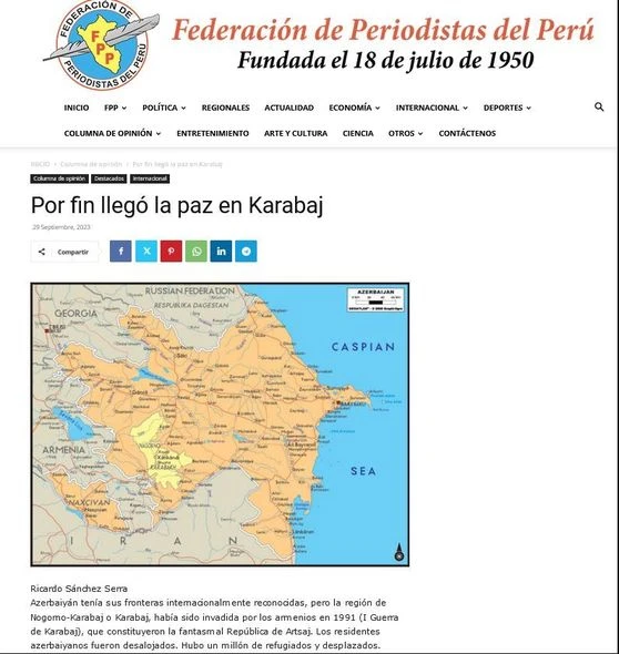 Perunun rəsmi portalı ermənilərin Azərbaycan ərazisindəki vəhşiliklərini işıqlandırıb - FOTO