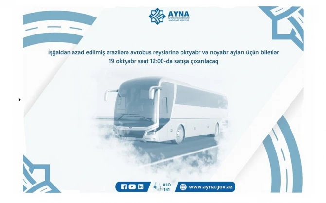 Qarabağa avtobus reyslərinə oktyabr-noyabr ayları üçün biletlər satışa çıxarılır - FOTO