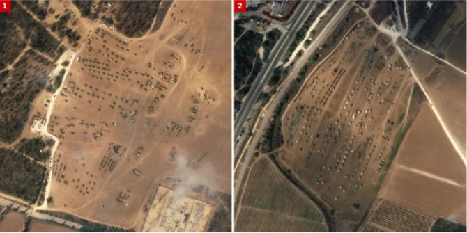 İsrailin quru əməliyyatlarına hazırlığının peyk görüntüləri yayıldı - FOTO