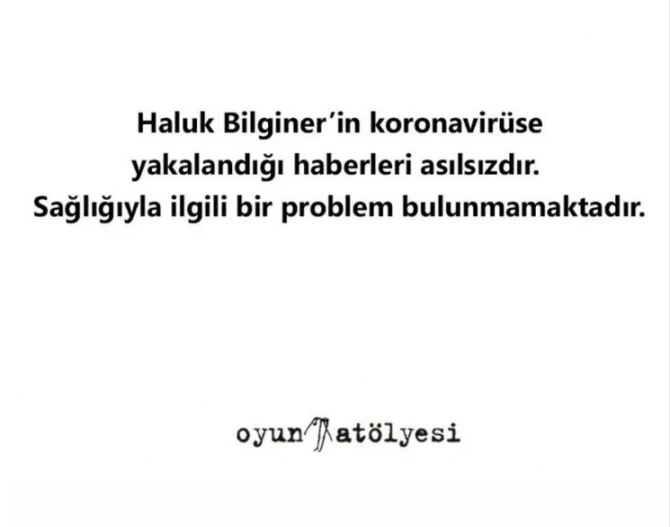 Haluk Bilginerin səhhəti ilə bağlı AÇIQLAMA - FOTO