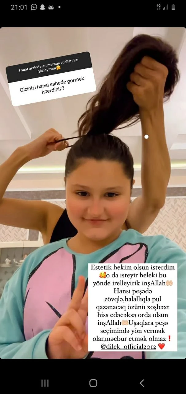 Vüsalə Əlizadə 12 yaşlı qızı haqqında: 