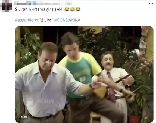 Türkiyədə yeni minimum əmək haqqı 17 min 2 Lirə olduqdan sonra 2 Lirə zarafatlara səbəb oldu - FOTO