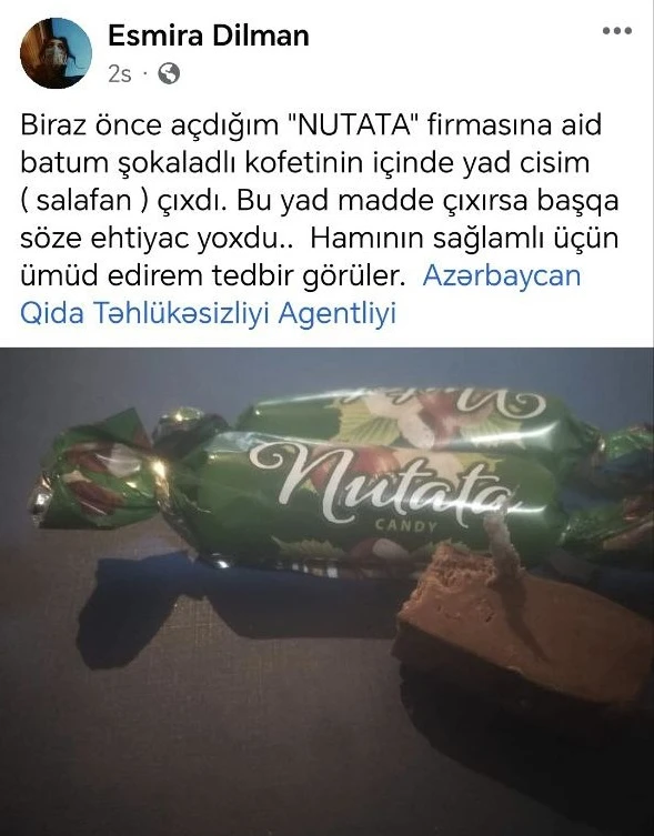Konfetin içindən sellofan çıxıb - FOTO + İDDİA