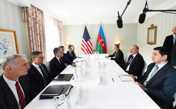 İlham Əliyev ilə Antoni Blinkenin görüşü olub - YENİLƏNİB - FOTO
