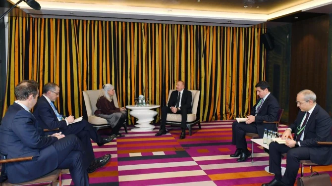 Prezident İlham Əliyevin Münxendə “The Rockefeller Foundation”ın baş vitse-prezidenti ilə görüşü olub - FOTO
