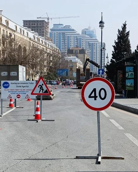 Sürücülərin NƏZƏRİNƏ: Əsas prospektlərdən birində təmir başlayıb - FOTO