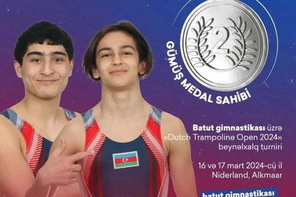 Ölkəmizin iki gimnastı Niderlandda qızıl medal qazanıb - FOTO