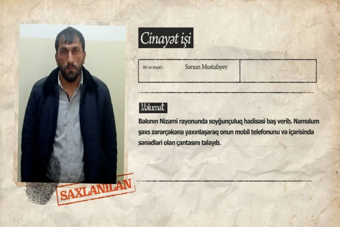Bakı sakininin telefon və çantası talandı - FOTO/VİDEO