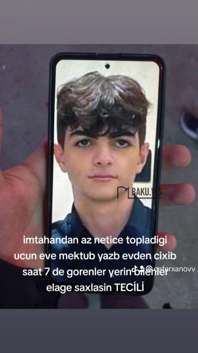 В Баку школьник оставил записку и ушел из дома из-за низкого балла на экзамене - ФОТО/ВИДЕО