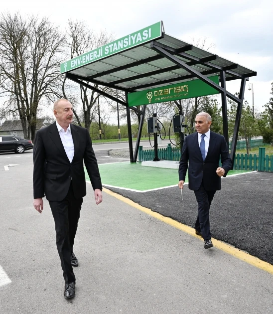 Prezident İlham Əliyev Qəbələ rayonunda səfərdə olub