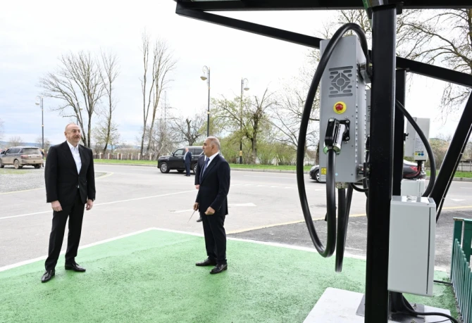 Prezident İlham Əliyev Qəbələ rayonunda səfərdə olub