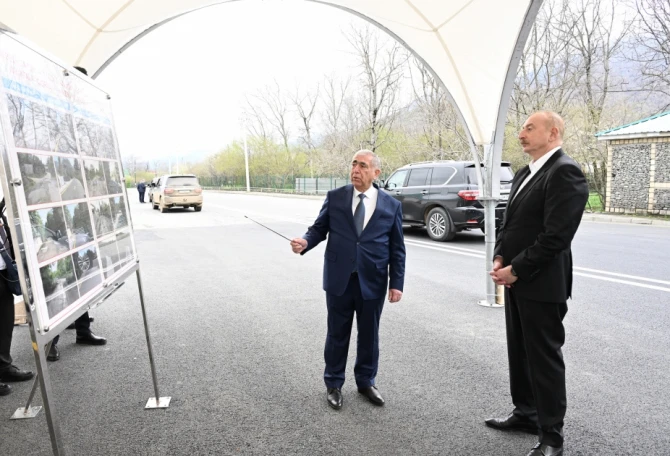 Prezident Böyük Pirəli-Kiçik Pirəli-Xırxatala-Cığatelli-Həmzəli avtomobil yolunun açılışında iştirak edib - YENİLƏNİB - FOTO