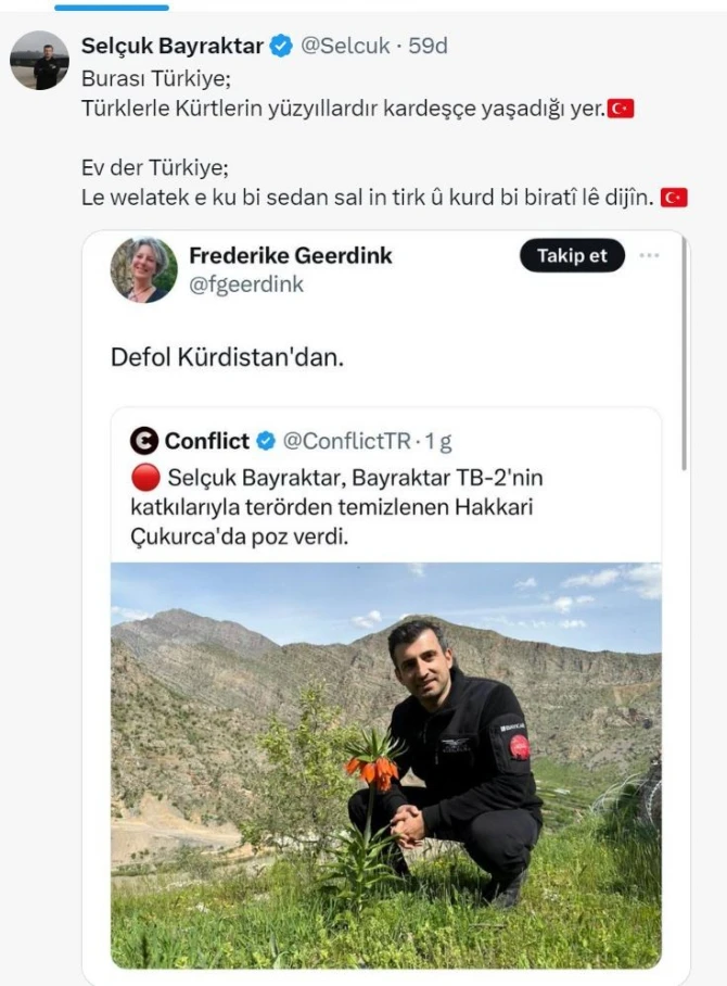 Səlcuk Bayraktardan terror dəstəkçisinə CAVAB - FOTO