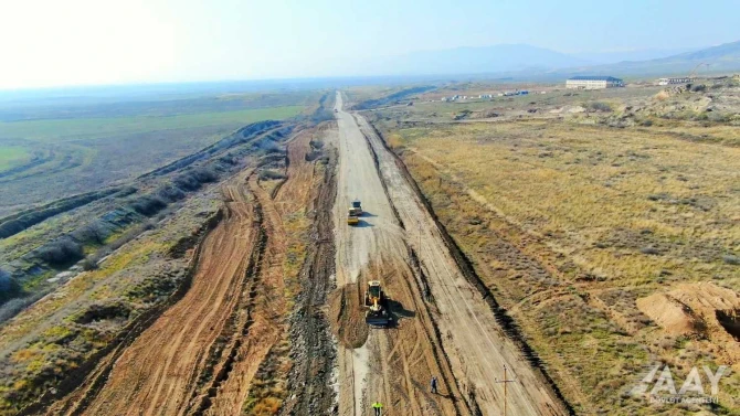 Ağdərə-Ağdam avtomobil yolunun inşasına başlanılıb - FOTO