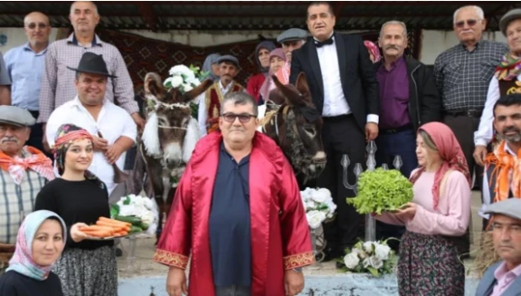 Türkiyədə ulağa toy edib, traktorla bal ayına göndərdilər - FOTO/VİDEO