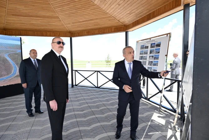 İlham Əliyev Köndələnçay su anbarları kompleksinin açılışında iştirak edib - YENİLƏNİB + FOTO