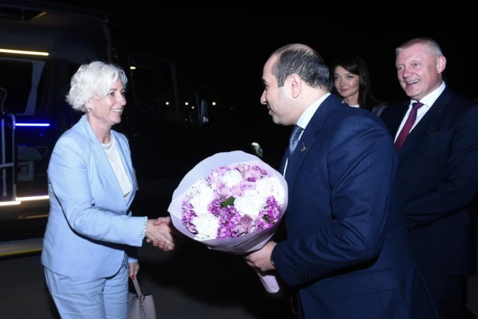 Спикер парламента Латвии прибыла с официальным визитом в Азербайджан - ФОТО