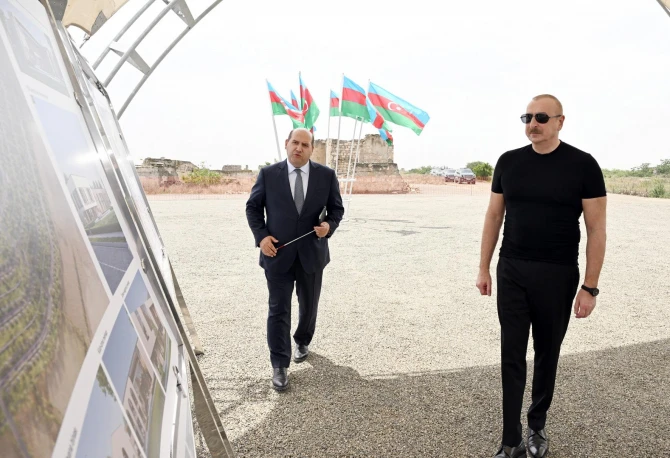 Prezident Ağdam rayonunun Nəmirli kəndinin təməlini qoyub - FOTO - YENİLƏNİB
