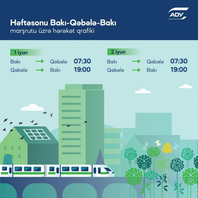 Bakı-Ağstafa-Bakı marşrutu üzrə əlavə qatar reysləri təyin edilib