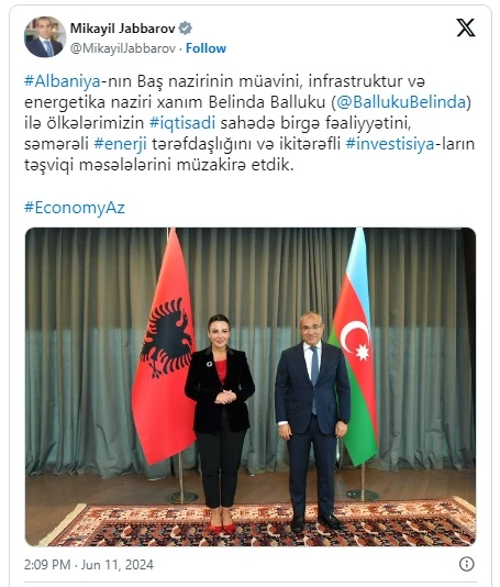 Mikayıl Cabbarov Belinda Balluku ilə görüşdü - FOTO