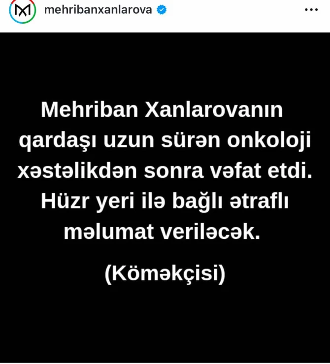 Mehriban Xanlarovaya ağır itki üz verdi - FOTO