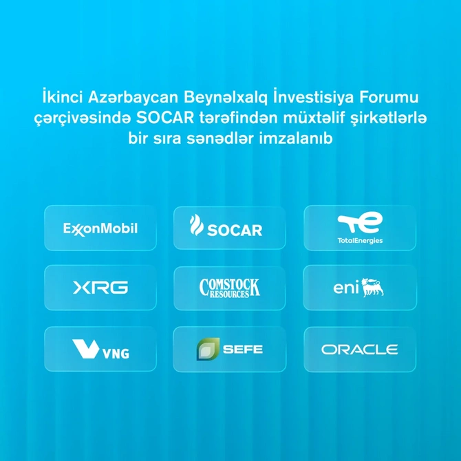 AIIF 2026-da SOCAR-ın müxtəlif şirkətlərlə imzaladığı bir sıra sənədlərin detalları açıqlanıb