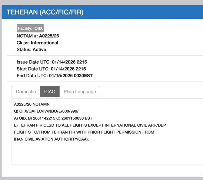 İran hava məkanını açıb