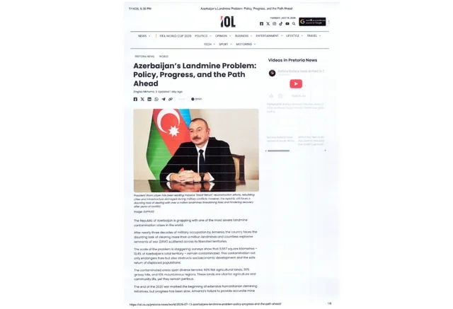CAR mediası Azərbaycanın üzləşdiyi mina problemindən yazıb