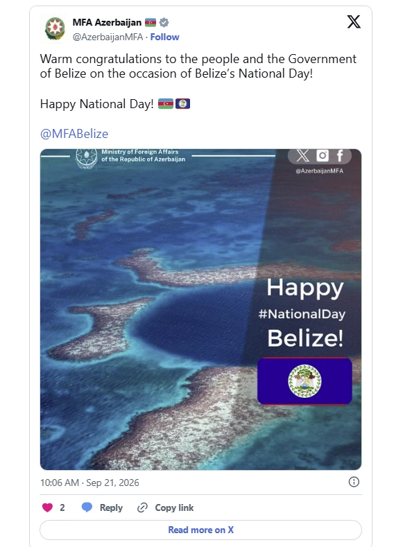 Azərbaycan XİN Beliz və Maltanı milli günləri münasibətilə təbrik edib