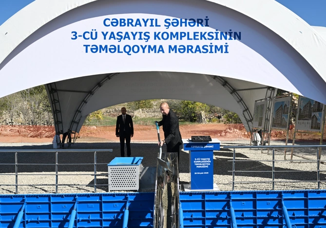 The foundation for the second and third residential complexes has been laid in the city of Jabrayil The foundation for the second and third residential complexes has been laid in the city of Jabrayil