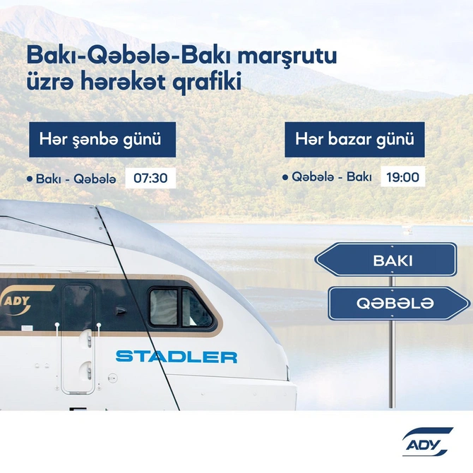 Bakı-Qəbələ-Bakı marşrutu üzrə hərəkət edən qatarların dövriyyəsi dəyişir - CƏDVƏL
