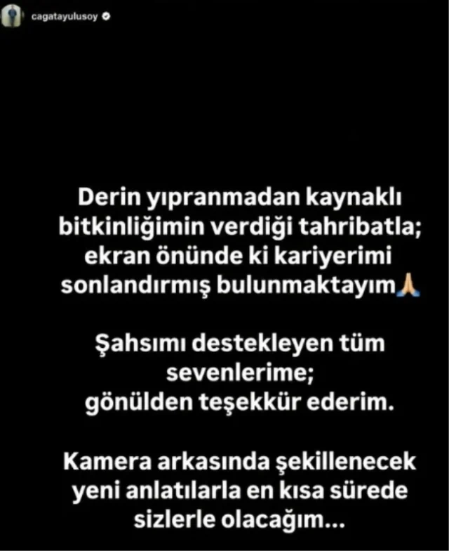 Çağatay Ulusoy karyerasına son qoyur?
