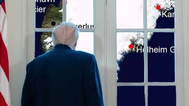 The White House Releases Photo of Trump with a Map of Greenland