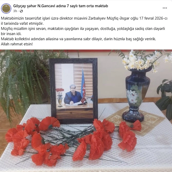 Direktor müavini VƏFAT ETDİ