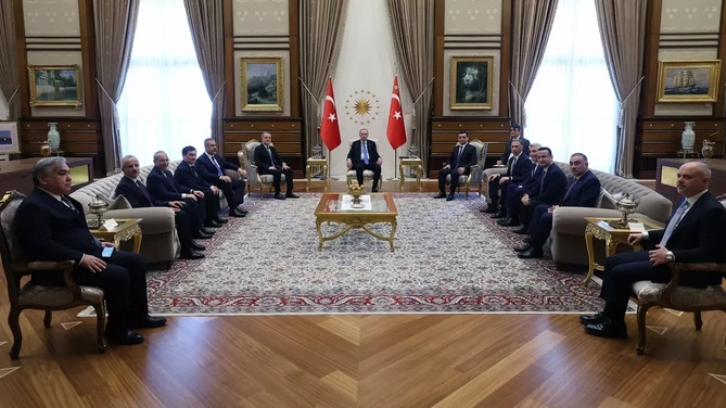 Türkiyə Prezidenti Azərbaycan və Özbəkistan XİN başçılarını qəbul edib