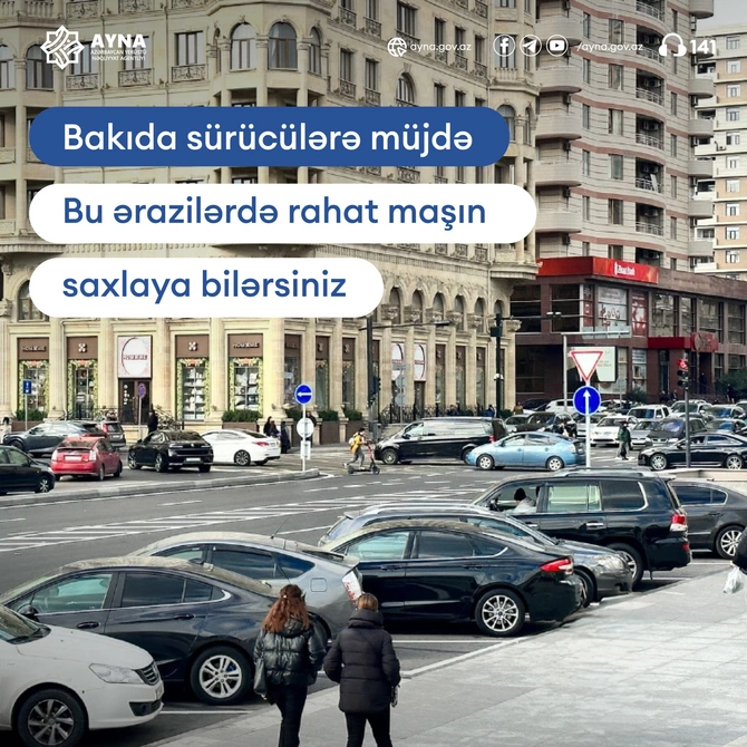 Bakıda sürücülərə müjdə – Bu ərazilərdə rahat maşın saxlaya bilərsiniz