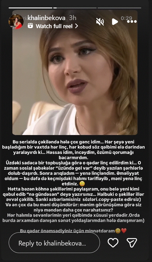 Tənqidlərə cavab verdi: 