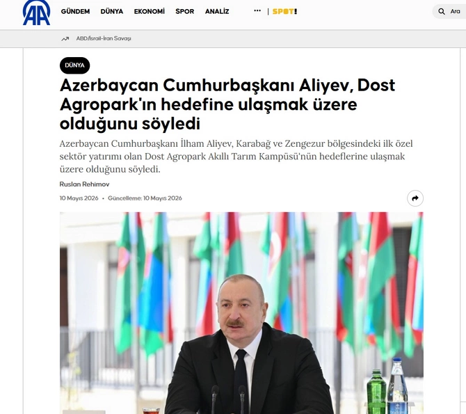 Dünya mediası Prezident İlham Əliyevin Zəngilanda çıxışı zamanı verdiyi mesajlardan yazır