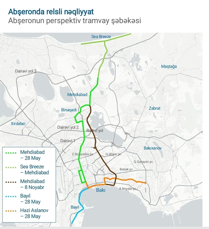 Bakının yeni tramvay marşrutu - Məhəmmədi, Binəqədi, 