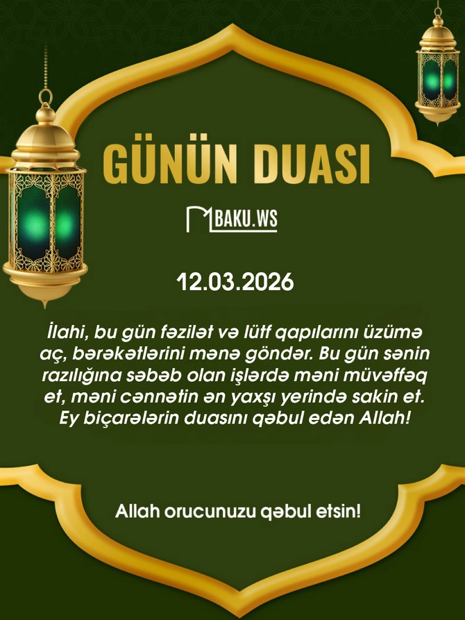 İftar vaxtı - 12 mart 2026: Ramazanın 22-ci günü