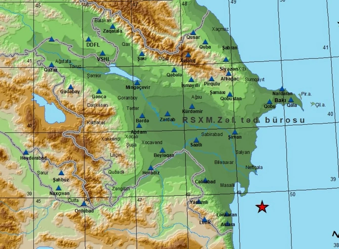 В Каспийском море произошло землетрясение