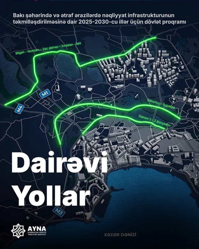 Paytaxtda yeni dairəvi yollar qurulacaq - XƏRİTƏ