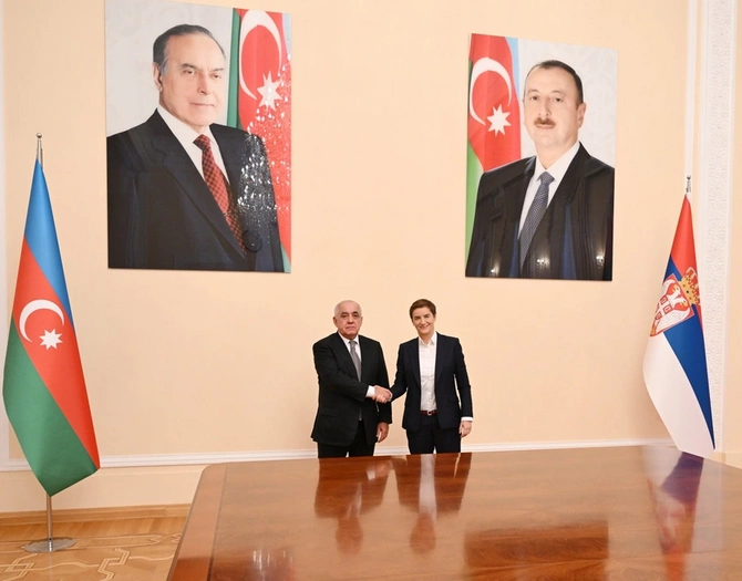 Əli Əsədov Serbiya Milli Assambleyasının sədri ilə görüşüb