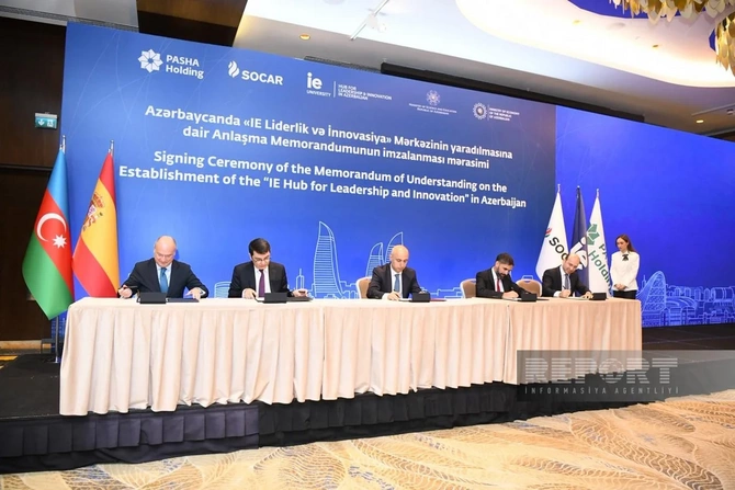 Bakıda Liderlik və İnnovasiya üzrə IE Mərkəzinin yaradılması üzrə Anlaşma Memorandumu imzalanıb