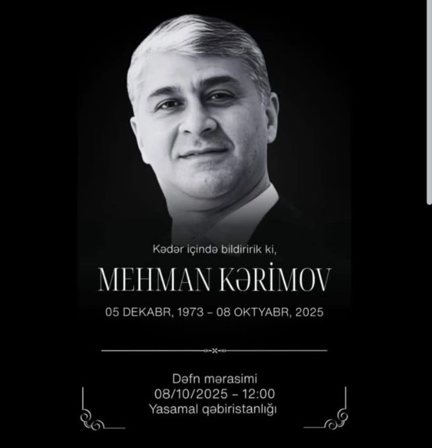 Azərbaycanda vəzifəli şəxs VƏFAT ETDİ