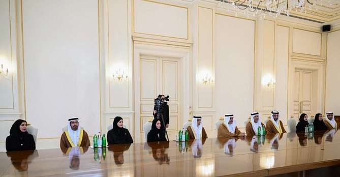 Prezident İlham Əliyev Birləşmiş Ərəb Əmirlikləri Federal Milli Şurasının sədrini qəbul edib Prezident İlham Əliyev Birləşmiş Ərəb Əmirlikləri Federal Milli Şurasının sədrini qəbul edib