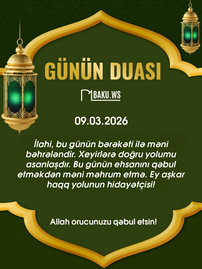 İftar vaxtı - 9 mart 2026: Ramazanın 19-cu günü