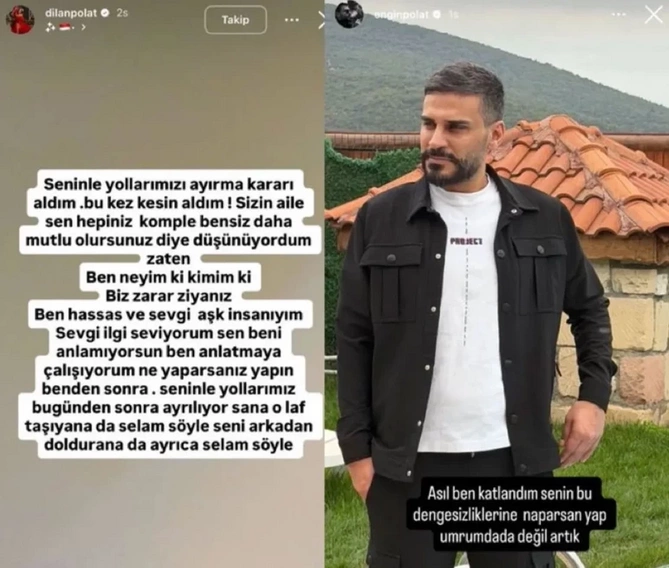 Dilan Polatın boşanma qərarına Engin Polatdan SƏRT CAVAB
