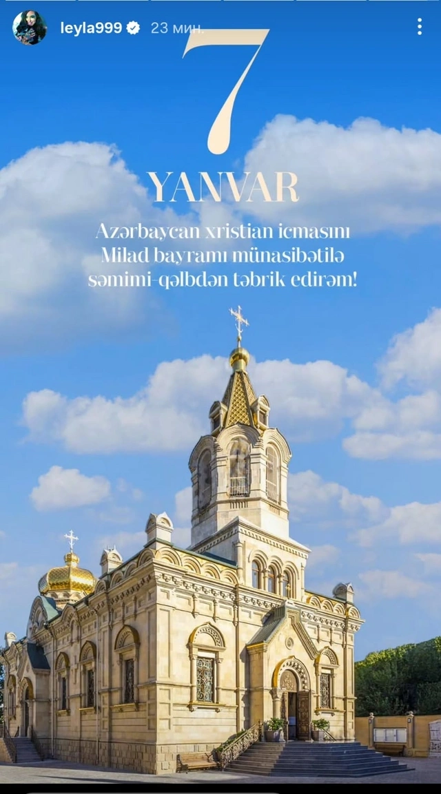 Leyla Əliyeva Milad bayramı ilə bağlı paylaşım edib